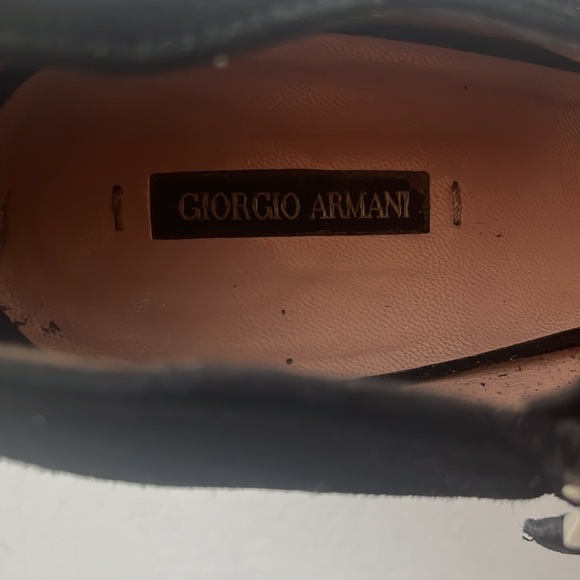 Black suede Giorgio Armani 3.4 inch pointed toe heels - Picture 5 of 6